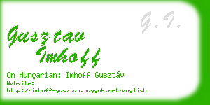 gusztav imhoff business card